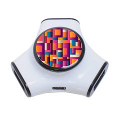 Abstract Background Geometry Blocks 3-port Usb Hub by Amaryn4rt