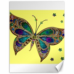 Butterfly Mosaic Yellow Colorful Canvas 12  X 16   by Amaryn4rt