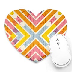 Line Pattern Cross Print Repeat Heart Mousepads by Amaryn4rt