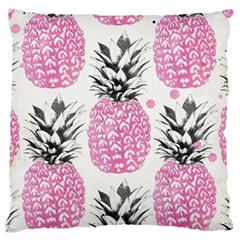 Pink Pineapple Large Flano Cushion Case (two Sides) by Brittlevirginclothing