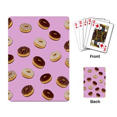 Donuts Pattern - Pink Playing Card by Valentinaart