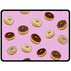Donuts Pattern - Pink Fleece Blanket (large)  by Valentinaart
