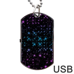Stars Pattern Seamless Design Dog Tag Usb Flash (two Sides) by Amaryn4rt