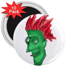 Crazy Man Drawing  3  Magnets (10 Pack)  by dflcprintsclothing