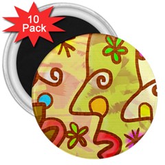Abstract Faces Abstract Spiral 3  Magnets (10 Pack)  by Amaryn4rt
