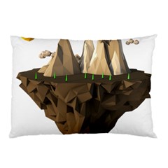 Low Poly Floating Island 3d Render Pillow Case