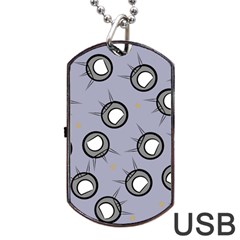 Rocket Ship Wallpaper Background Dog Tag Usb Flash (two Sides) by Nexatart