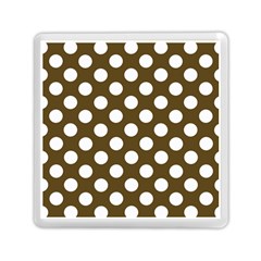 Brown Polkadot Background Memory Card Reader (square)  by Nexatart