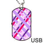 Diagonal Gingham Geometric Dog Tag USB Flash (One Side) Front