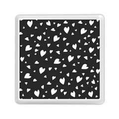 Black And White Hearts Pattern Memory Card Reader (square)  by Valentinaart