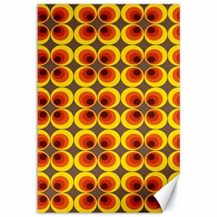 Seventies Hippie Psychedelic Circle Canvas 12  X 18  