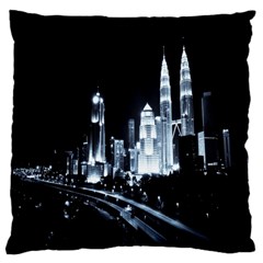 Kuala Lumpur Urban Night Building Large Cushion Case (one Side) by Nexatart