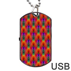 Apophysis Fractal Owl Neon Dog Tag Usb Flash (one Side) by Nexatart