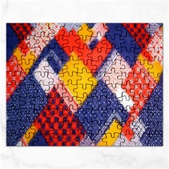 Background Fabric Multicolored Patterns Rectangular Jigsaw Puzzl by Nexatart