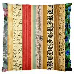 Digitally Created Collage Pattern Made Up Of Patterned Stripes Large Cushion Case (two Sides) by Nexatart