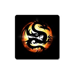Dragon Fire Monster Creature Square Magnet by Nexatart