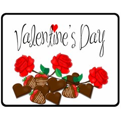 Valentine s Day Gift Fleece Blanket (medium)  by Valentinaart
