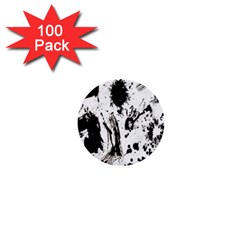 Pattern Color Painting Dab Black 1  Mini Buttons (100 Pack) 