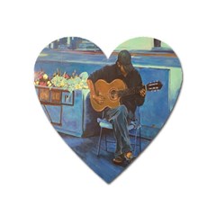 Man And His Guitar Heart Magnet by digitaldivadesigns
