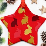 Hare Easter Pattern Animals Ornament (Star) Front