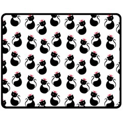 Cat Seamless Animal Pattern Double Sided Fleece Blanket (medium)  by Amaryn4rt