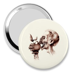 Zombie Apple Bite Minimalism 3  Handbag Mirrors by Simbadda