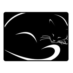 Cat Black Vector Minimalism Fleece Blanket (small) by Simbadda