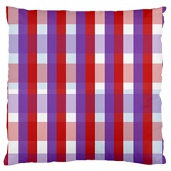 Gingham Pattern Checkered Violet Large Flano Cushion Case (one Side) by Simbadda