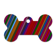 Color Stripes Pattern Dog Tag Bone (two Sides)