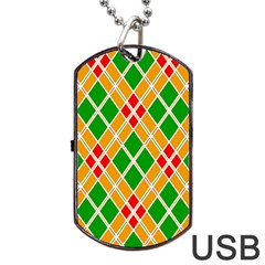 Colorful Color Pattern Diamonds Dog Tag Usb Flash (one Side) by Simbadda