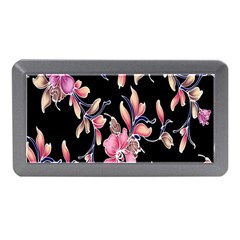 Neon Flowers Black Background Memory Card Reader (mini) by Simbadda