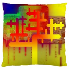 Binary Binary Code Binary System Large Cushion Case (two Sides) by Simbadda