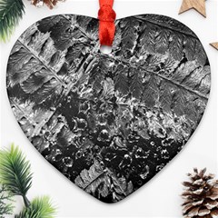 Fern Raindrops Spiderweb Cobweb Heart Ornament (two Sides) by Simbadda