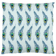 Background Of Beautiful Peacock Feathers Wallpaper For Scrapbooking Large Cushion Case (two Sides) by Simbadda