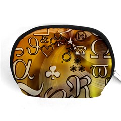 Symbols On Gradient Background Embossed Accessory Pouches (medium)  by Amaryn4rt