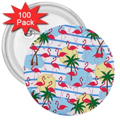 Flamingo Pattern 3  Buttons (100 Pack)  by Valentinaart
