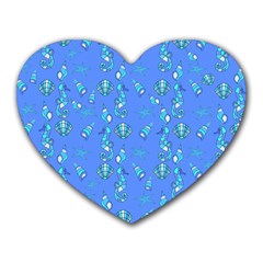 Seahorse Pattern Heart Mousepads by Valentinaart