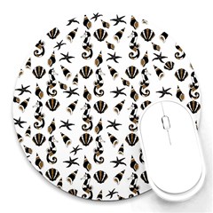 Seahorse Pattern Round Mousepads by Valentinaart