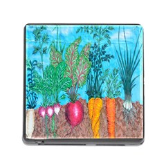 Mural Displaying Array Of Garden Vegetables Memory Card Reader (square) by Simbadda