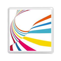 Line Rainbow Orange Blue Yellow Red Pink White Wave Waves Memory Card Reader (square)  by Mariart