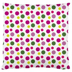 Polka Dot Purple Green Yellow Standard Flano Cushion Case (one Side) by Mariart