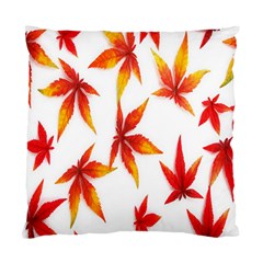 Colorful Autumn Leaves On White Background Standard Cushion Case (two Sides) by Simbadda