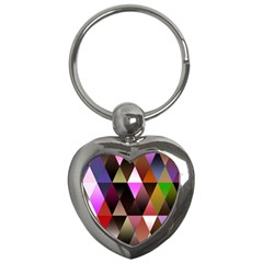 Triangles Abstract Triangle Background Pattern Key Chains (heart)  by Simbadda