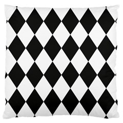 Broken Chevron Wave Black White Large Cushion Case (two Sides) by Mariart