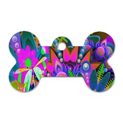 Wild Abstract Design Dog Tag Bone (two Sides) by Simbadda