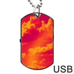 Sky Pattern Dog Tag Usb Flash (two Sides) by Valentinaart