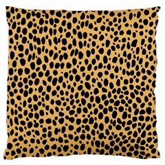 Cheetah Skin Spor Polka Dot Brown Black Dalmantion Large Flano Cushion Case (two Sides) by Mariart