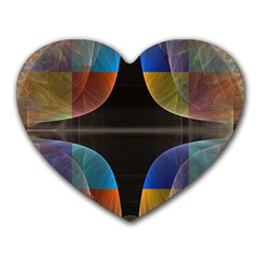 Black Cross With Color Map Fractal Image Of Black Cross With Color Map Heart Mousepads by Nexatart