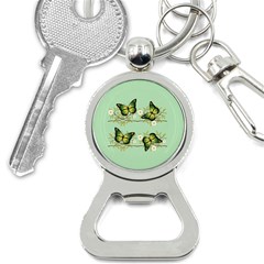 Four Green Butterflies Button Necklaces by linceazul
