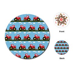 Toy Tractor Pattern Playing Cards (round)  by linceazul